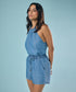 Braided Neck Halter Neck Tencel Top
